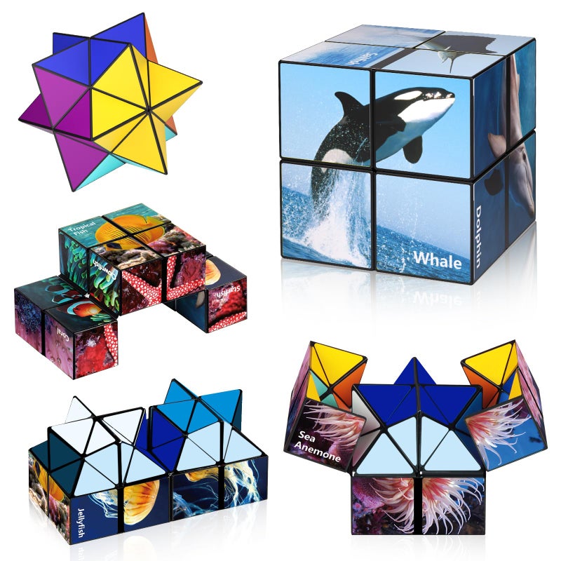 Euclidean Cube Star Cube Magic Cube Set, 2 in 1 Yoshimoto Cube for Kids and Adults, Toys for Boys and Girls Ages 8-12 - Image 1